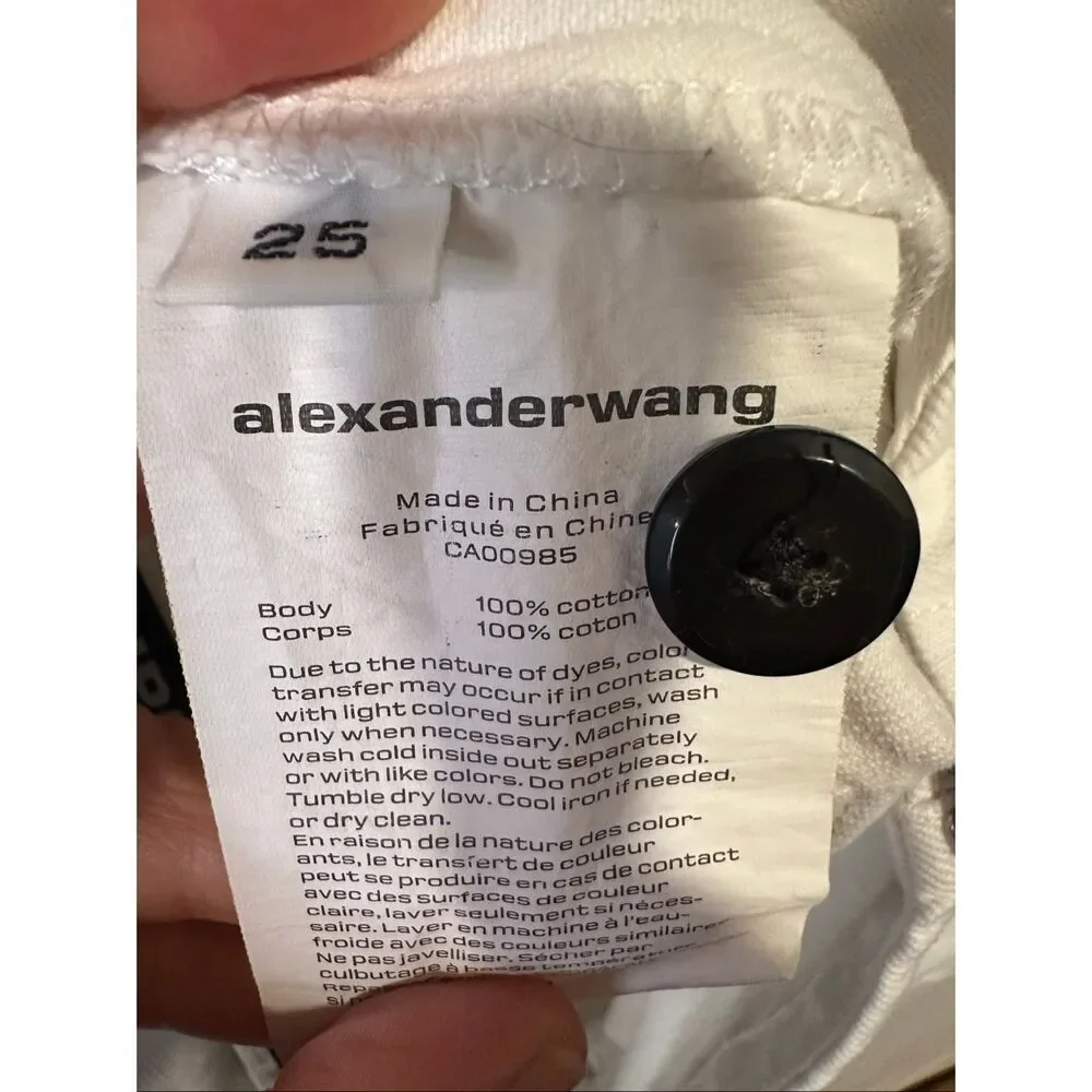 Alexander Wang Deconstructed Hybrid Denim Shorts Attached Jacket White Sz 25